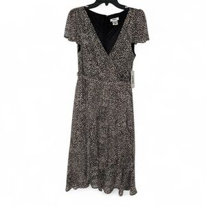 DKNY Flutter sleeve faux wrap dress, size 14, NWT